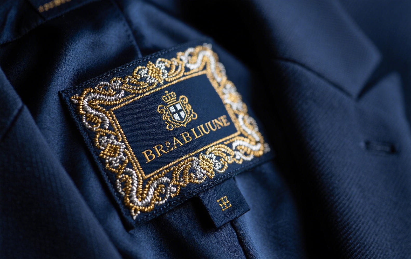 High-quality woven garment labels showcasing craftsmanship in luxury apparel.